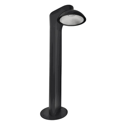 LAMPARA MINI POSTE EXTERIOR LED 10 W LUZ CALIDA ACABADO NEGRO IP65